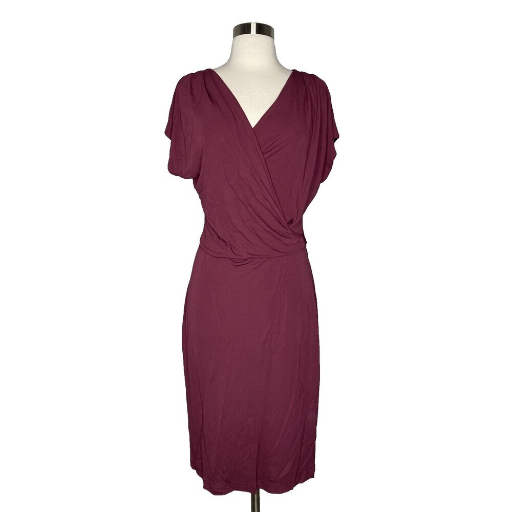 Banana Republic Dress Women Small Crossover V-Neck Short Sleeve Knee Length